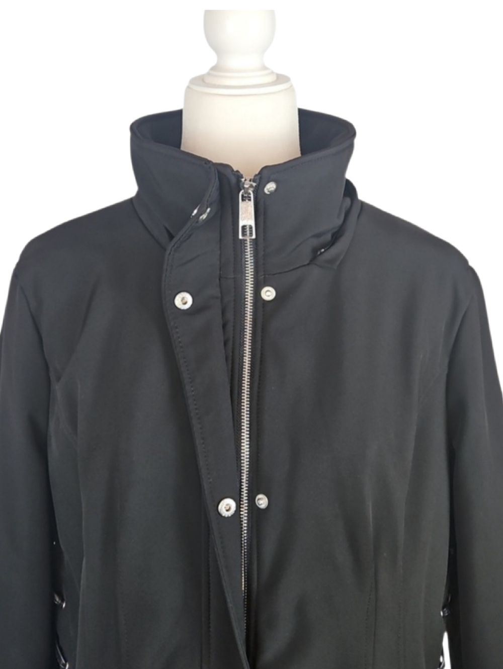 Guess Black Jacket Corset Side Ties Fleece Lined Fall Winter Coat Women's XL - Picture 7 of 10